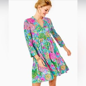 ☀️Brand New❣️Lilly Pulitzer-Alaina Dress. SeaBreeze Blue Walking on Sunshine